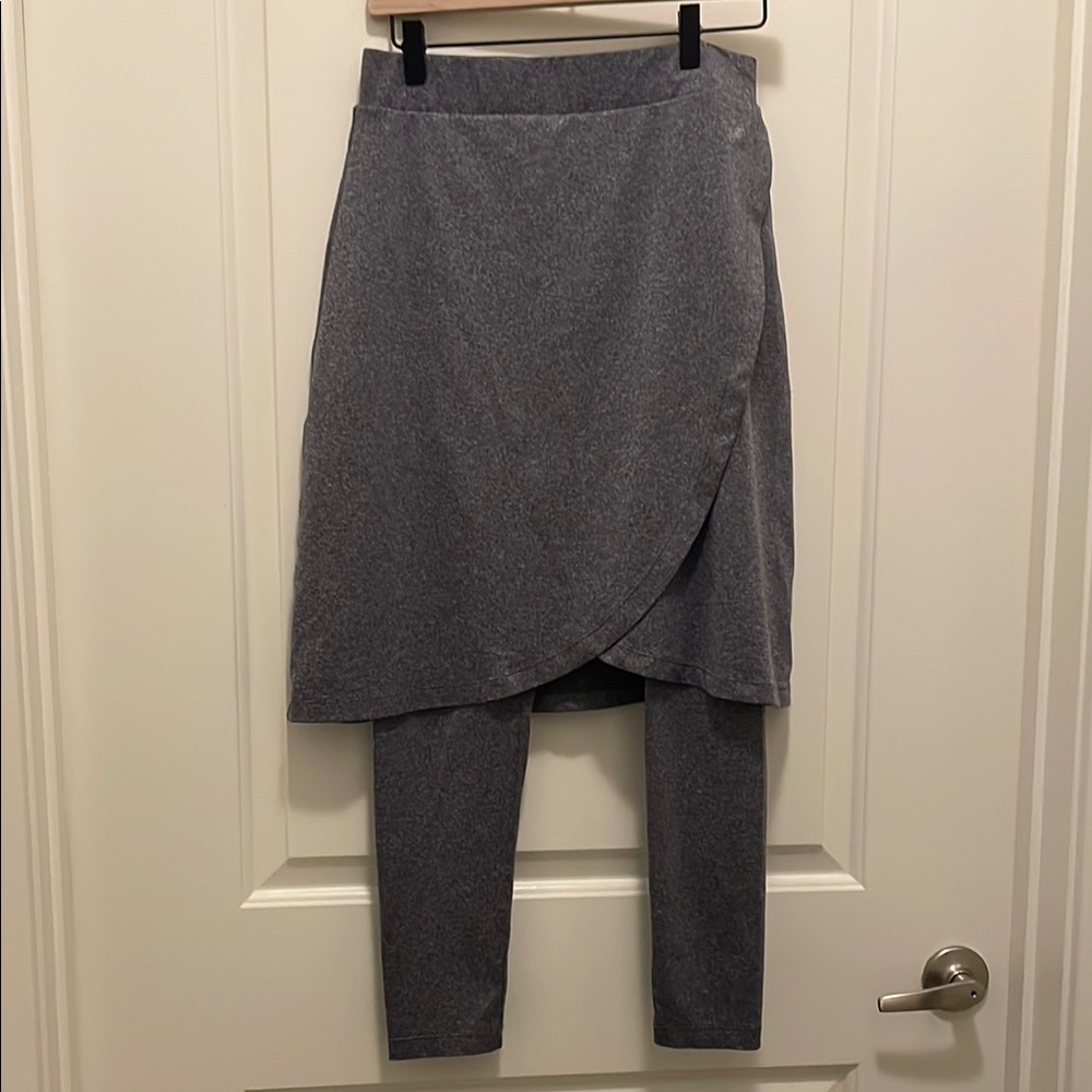 Charcoal Gray SNOGA Ankle Length Women's Skirt with Leggings